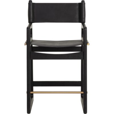 Alternative view of Enver Counter Stool - Carraway Black Leather