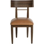Florian Dining Chair - Chocolate - Tan Leather - Image 2