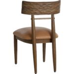 Florian Dining Chair - Chocolate - Tan Leather - Image 4