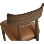 Florian Dining Chair - Chocolate - Tan Leather - Image 5
