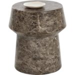 Brie End Table - Marble Look - Dark Emperador