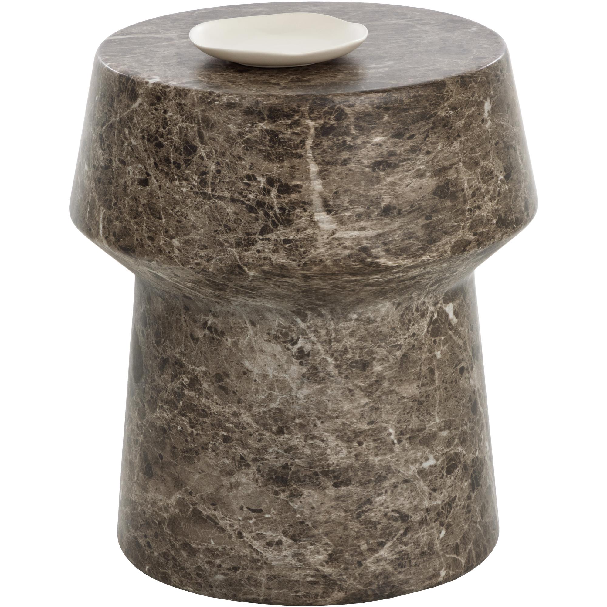 Brie End Table - Marble Look - Dark Emperador