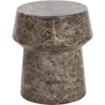 Brie End Table - Marble Look - Dark Emperador - Image 2