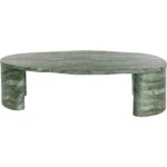 Savinah Coffee Table - Marble Look - Sage - Image 3