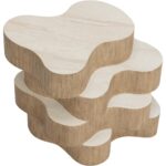 Geddes Side Table - Travertine Look - Cream - Image 4