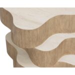 Geddes Side Table - Travertine Look - Cream - Image 5