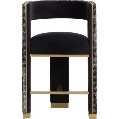 Alternative view of Adamina Counter Stool - Abbington Black / Hobbes Night