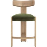 Horton Counter Stool - Rustic Oak - Forest Green - Image 2