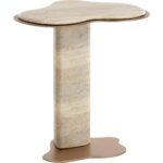 Isola End Table - Travertine Look - Dune - Image 2