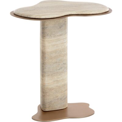Alternative view of Isola End Table - Travertine Look - Dune