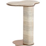 Isola End Table - Travertine Look - Dune - Image 3