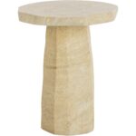 Baldur End Table - Travertine Look - Natural - Image 2