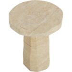 Baldur End Table - Travertine Look - Natural - Image 3