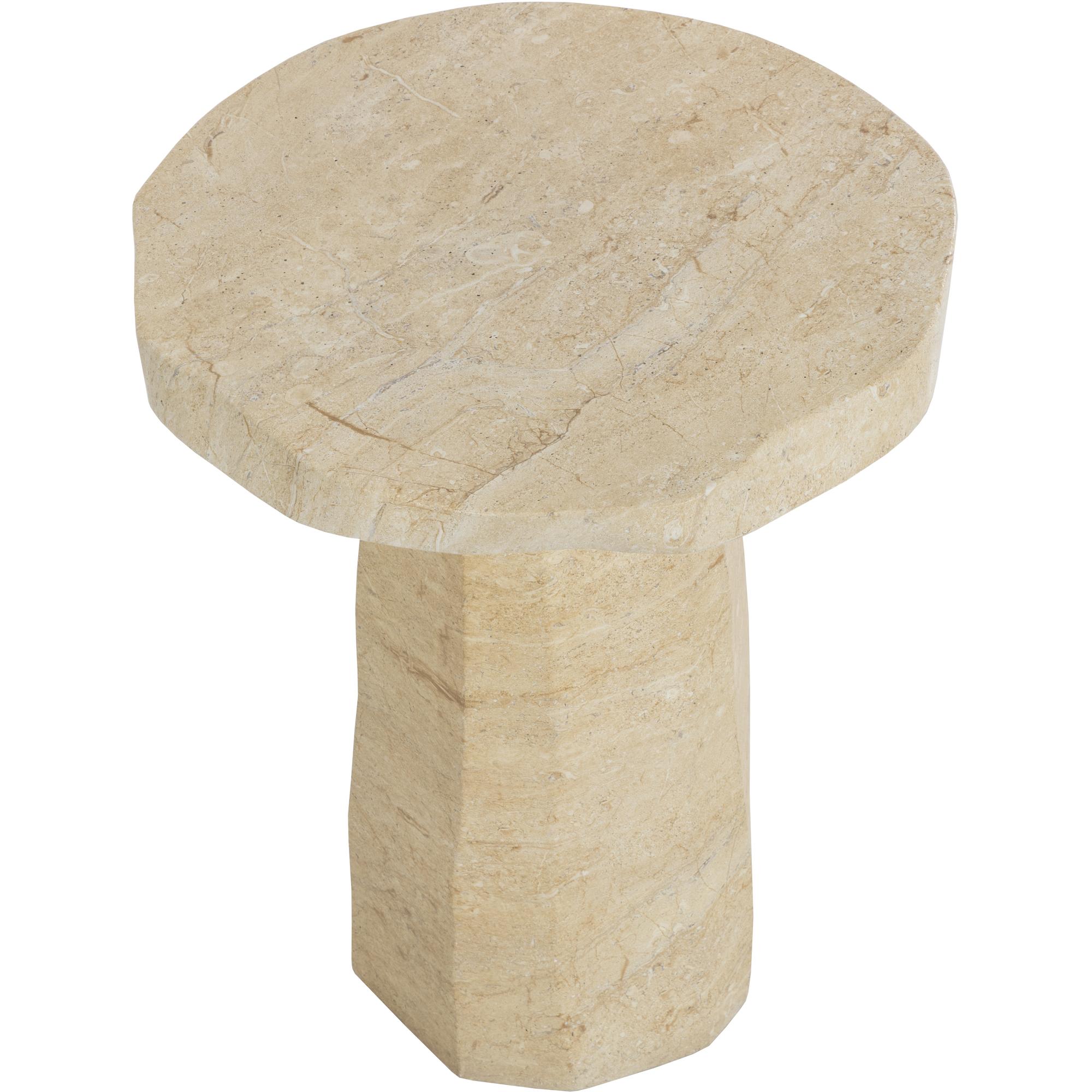 Baldur End Table - Travertine Look - Natural - Image 3