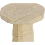 Baldur End Table - Travertine Look - Natural - Image 4