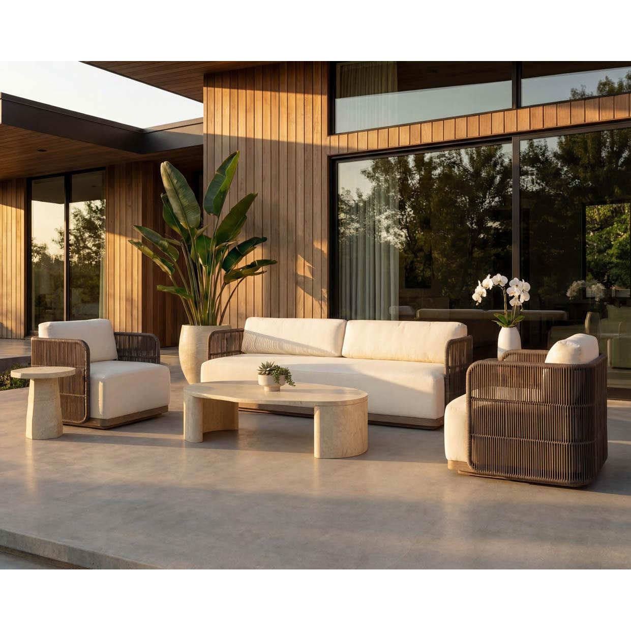 Baldur End Table - Travertine Look - Natural - Image 6