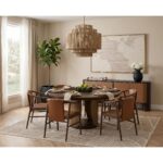 Aran Dining Armchair - Hazelnut Leather - Image 6