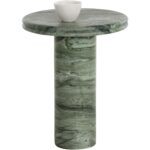 Bastion End Table - Marble Look - Sage