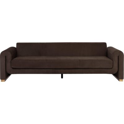 Alternative view of Romer Sofa - Brushed Gold - Nubuck Cocoa Leather
