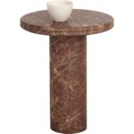 Bastion End Table - Marble Look - Mocha