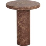 Bastion End Table - Marble Look - Mocha - Image 2