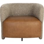 Coppola Lounge Chair - Cognac Leather / Torched Meringue - Image 2