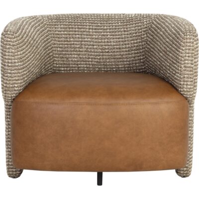 Alternative view of Coppola Lounge Chair - Cognac Leather / Torched Meringue