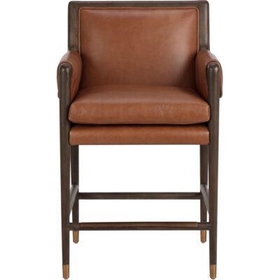 Alternative view of Mauti Counter Stool - Brown - Shalimar Tobacco Leather