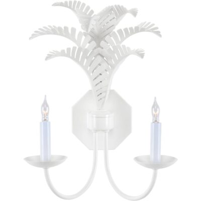 Royal Palm Sconce - White