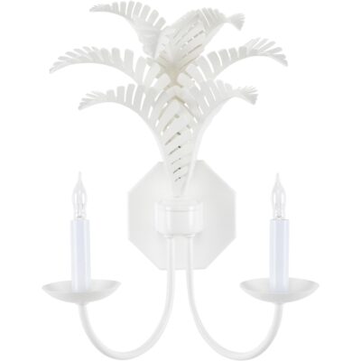 Alternative view of Royal Palm Sconce - White