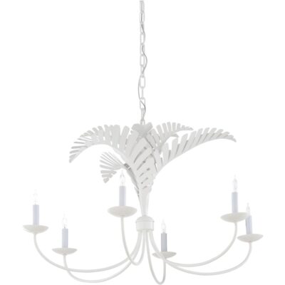 Alternative view of Royal Palm Chandelier - White