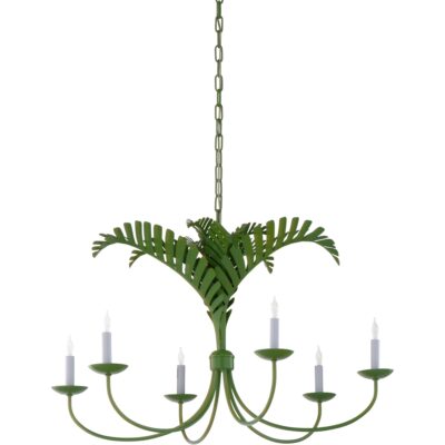 Alternative view of Royal Palm Chandelier - Green
