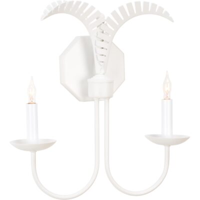 Petite Palm Sconce - White
