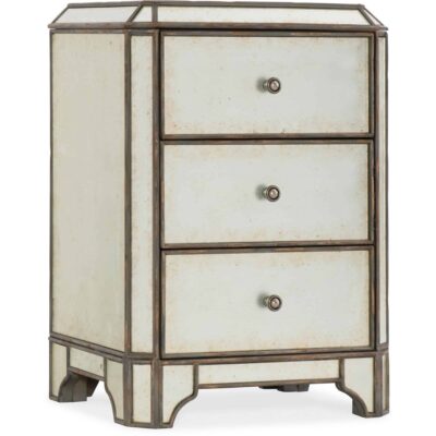 Arabella Mirrored Three-Drawer Nightstand