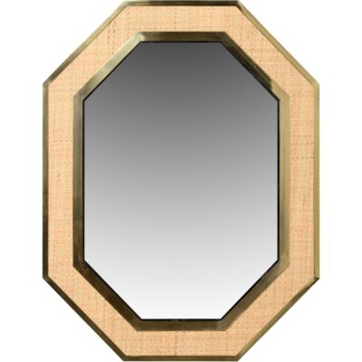 Dunbar Brass And Cane Mirror
