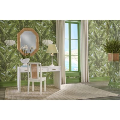 Alternative view of Dunbar Brass And Cane Mirror