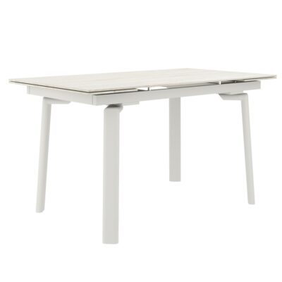 Bellaro Dining Table with Extension in Travertine and Cream