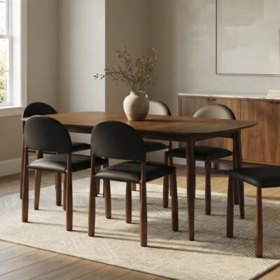Alternative view of Phylon Dining Table with Extension, 63"-79" in Walnut