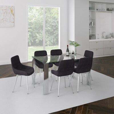 Alternative view of Frankfurt Rectangular Dining Table in Stainless Steel