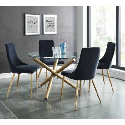 Alternative view of Carmilla Round Dining Table in Aged Gold