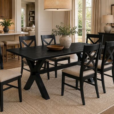 Alternative view of Lance Rectangular Dining Table, 63" in Black