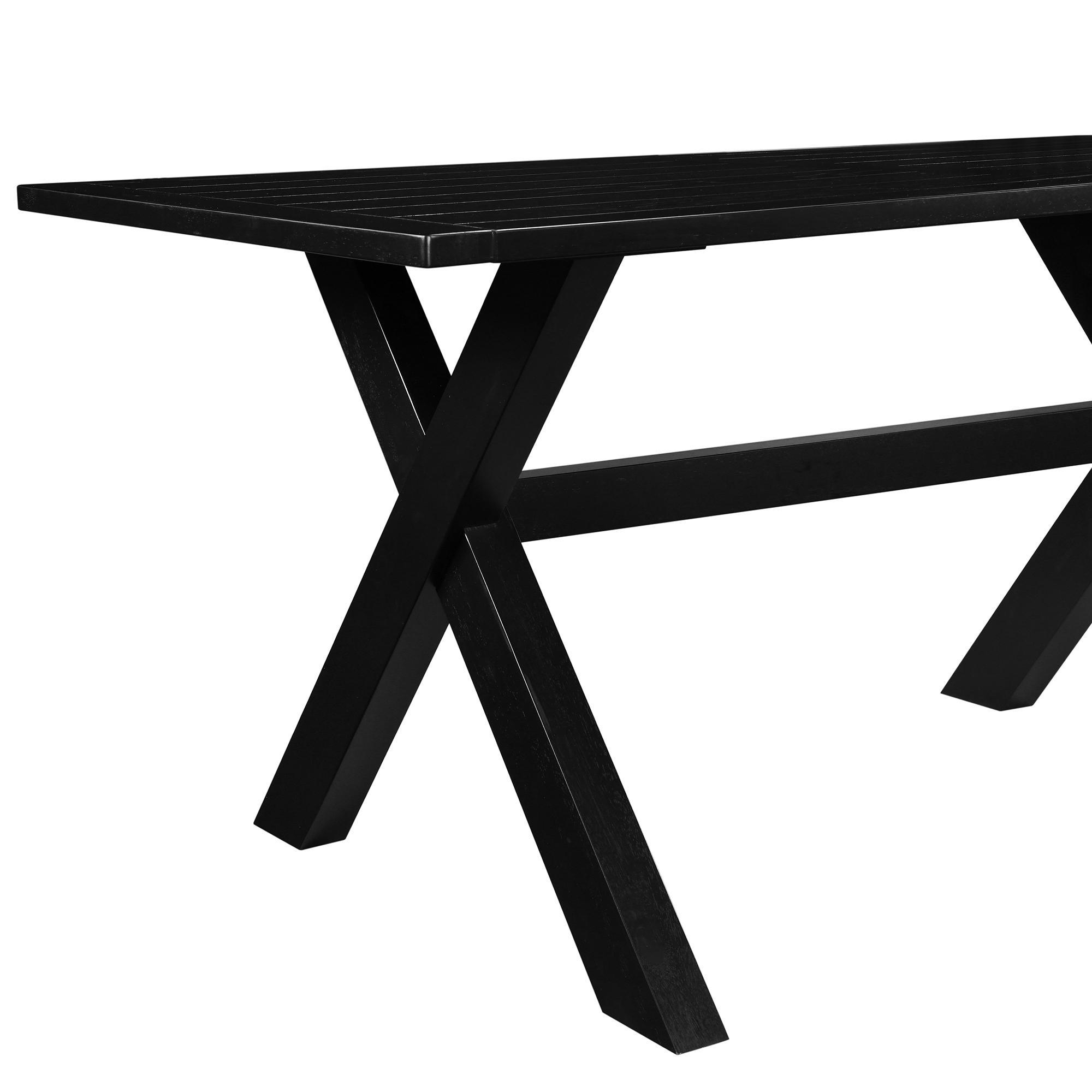 Lance Rectangular Dining Table, 63" in Black - Image 3