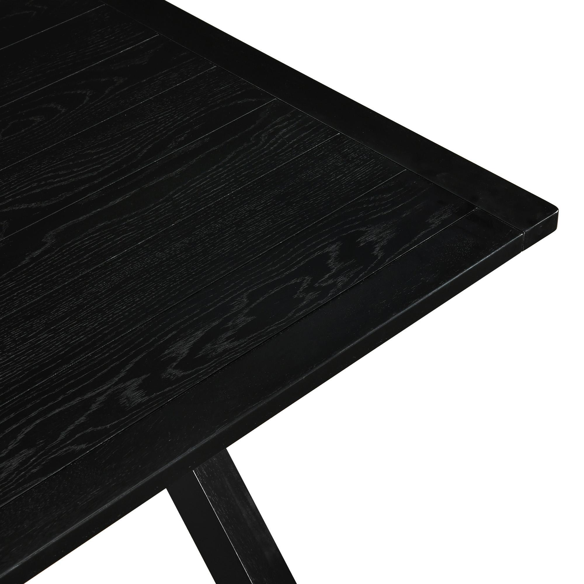 Lance Rectangular Dining Table, 63" in Black - Image 6