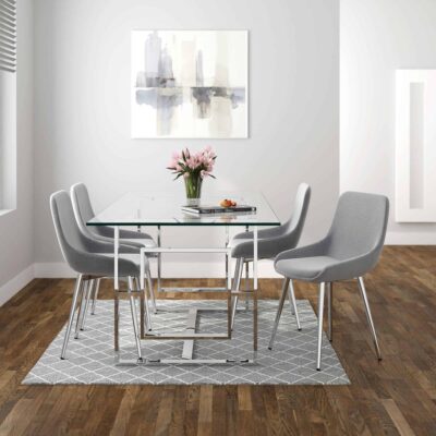 Alternative view of Eros Rectangular Dining Table in Silver