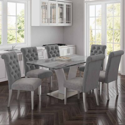 Alternative view of Napoli Rectangular Dining Table in Light Grey