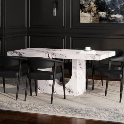 Alternative view of Aurelia Rectangular Dining Table in Bulgari White