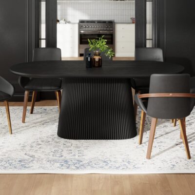 Alternative view of Tovas Oval Dining Table in Black