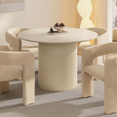 Alternative view of Tovas Round Dining Table in Ivory