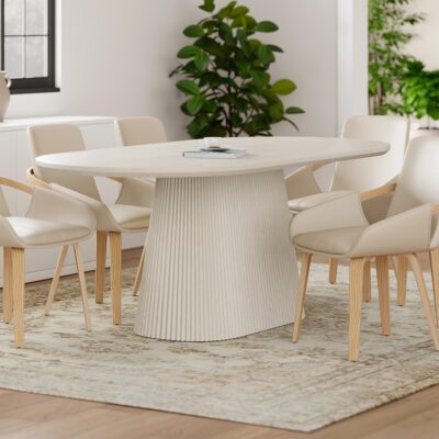 Alternative view of Tovas Oval Dining Table in Ivory