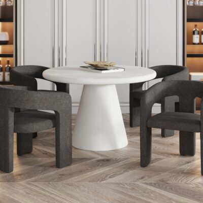 Alternative view of Galio Round Dining Table in White